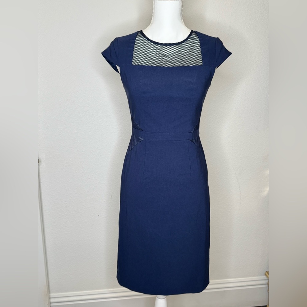 Saks Fifth Avenue Black Label Elegant Navy Blue Dress
